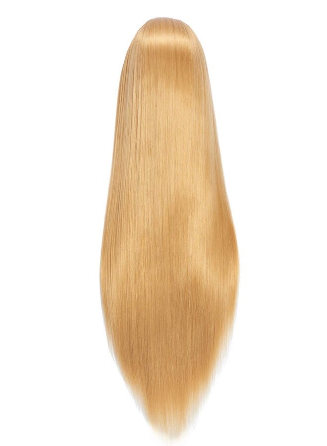 Headfix 26"-28" Long Hair Mannequin Head Synthetic Fiber Hair Hairdresser Practice Styling Training Head Cosmetology Manikin Doll Head with Clamp (6F1919W2720) - Image 5